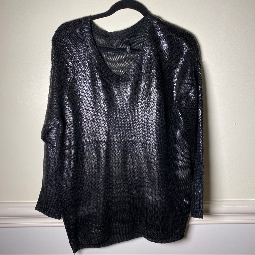 Oversized Metallic Knit Sweater